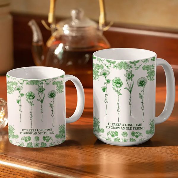 Friendship White Ceramic Mug with Clear Print and Floral Details, Simple Everyday Style, Gift-Ready for Loved Ones Friendship White Ceramic Mug with Clear Print and Floral Details, Simple Everyday Style, Gift-Ready for Loved Ones