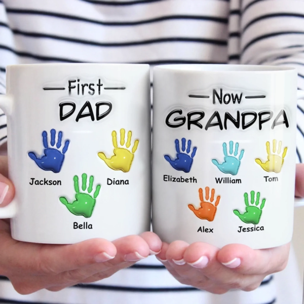 From Dad To Grandpa - Family Personalized Custom 3D Inflated Effect Printed Mug - Father's Day, Gift For Dad, Grandpa From Dad To Grandpa - Family Personalized Custom 3D Inflated Effect Printed Mug - Father's Day, Gift For Dad, Grandpa