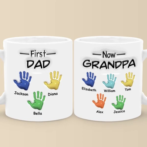 From Dad To Grandpa - Family Personalized Custom 3D Inflated Effect Printed Mug - Father's Day, Gift For Dad, Grandpa From Dad To Grandpa - Family Personalized Custom 3D Inflated Effect Printed Mug - Father's Day, Gift For Dad, Grandpa