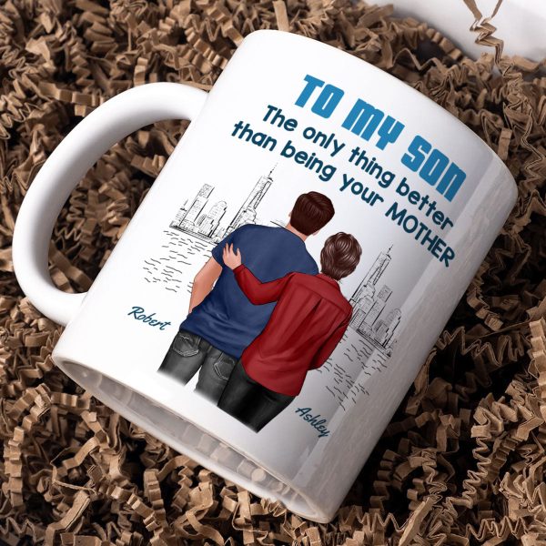 From Mom Dad To Son Watching You Be A Dad Blue Tone - Personalized Mug - Gift For Son
