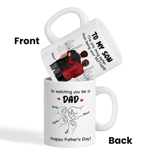 From Mom Dad To Son Watching You Be A Dad Personalized Mug, Gift For Son