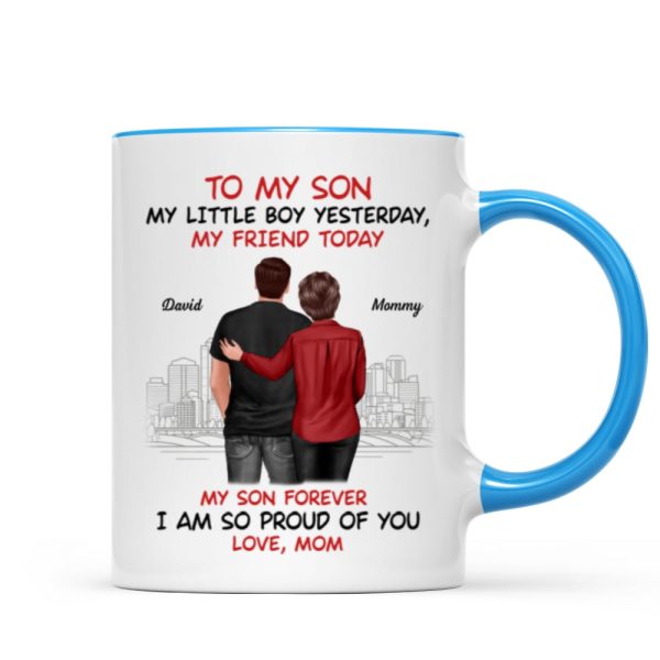 From Mom To Son My Little Boy Yesterday My Friend Today Personalized Mug