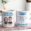 From Mom To Son Watching You Be A Dad Cartoon Style Fist Bump Personalized Mug, Father's Day Gift For Son