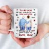 From My Arms To Theirs - Family Personalized Custom 3D Inflated Effect Printed Mug - Father's Day, Gift For Son From My Arms To Theirs - Family Personalized Custom 3D Inflated Effect Printed Mug - Father's Day, Gift For Son