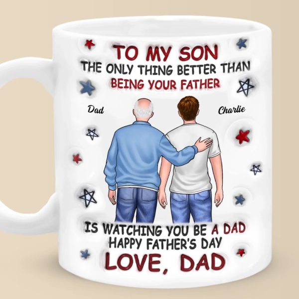 From My Arms To Theirs - Family Personalized Custom 3D Inflated Effect Printed Mug - Father's Day, Gift For Son From My Arms To Theirs - Family Personalized Custom 3D Inflated Effect Printed Mug - Father's Day, Gift For Son