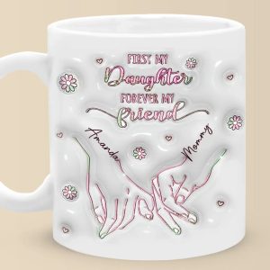 From My Hands To Yours, Always - Family Personalized Custom 3D Inflated Effect Printed Mug - Mother's Day, Gift For Mom, Daughter