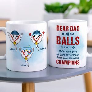 From Your Swimming Champions Personalized Funny Sperms Coffee Mug Gift For Dad