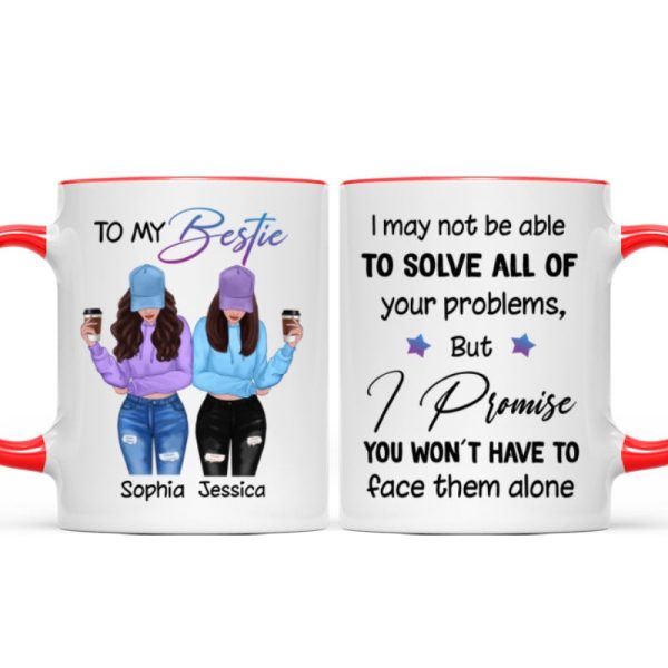 Front View Besties To My Bestie Gift For Best Friends Personalized Mug