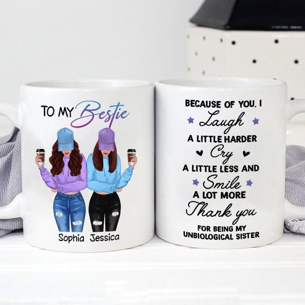 Front View Besties To My Bestie Gift For Best Friends Personalized Mug