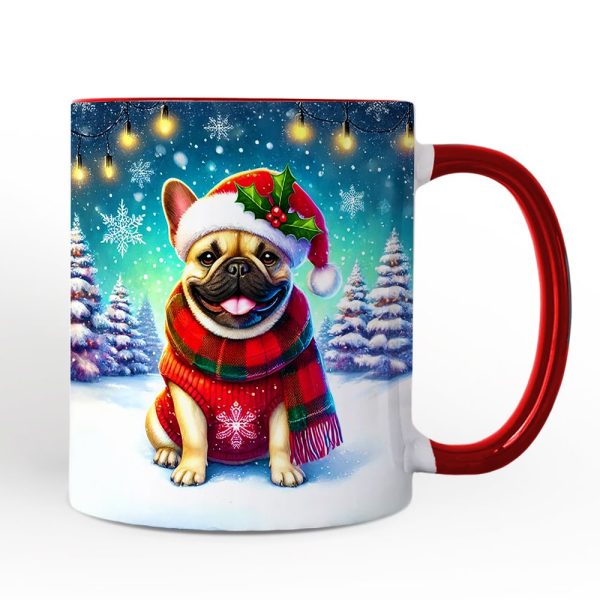 Frosty French Bulldog Personalized Mug, Charming Pup Magical Christmas Gift with Custom Name Frosty French Bulldog Personalized Mug, Charming Pup Magical Christmas Gift with Custom Name