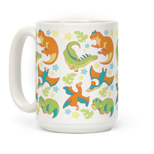 Funky Dinosaur Friends Pattern Coffee Mug Funky Dinosaur Friends Pattern Coffee Mug