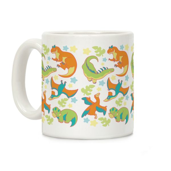Funky Dinosaur Friends Pattern Coffee Mug Funky Dinosaur Friends Pattern Coffee Mug