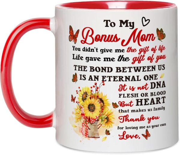 Funny Bonus Mom Coffee Mug Gift for Stepmom from Stepdaughter Stepson Birthday Mother's Day Christmas Gift Funny Bonus Mom Coffee Mug Gift for Stepmom from Stepdaughter Stepson Birthday Mother's Day Christmas Gift