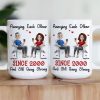 Funny Couple Mug Custom Anniversary Gift for Husband or Wife with Coffee Illustration Funny Couple Mug Custom Anniversary Gift for Husband or Wife with Coffee Illustration