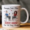 Funny Couple Mug Custom Anniversary Gift for Husband or Wife with Coffee Illustration Funny Couple Mug Custom Anniversary Gift for Husband or Wife with Coffee Illustration