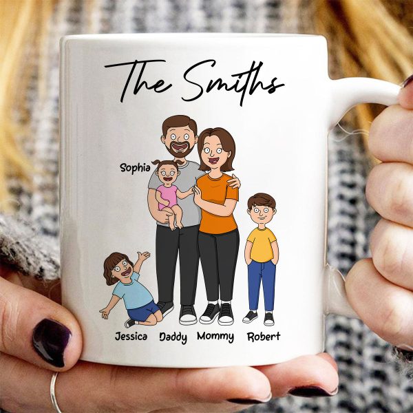 Funny Family Style Dad Mom And Kids Personalized Mug