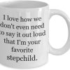 Funny Favorite Stepchild Coffee Mug Gift for Stepmom Stepdad from Stepdaughter Stepson, Mothers Day Birthday Gift Funny Favorite Stepchild Coffee Mug Gift for Stepmom Stepdad from Stepdaughter Stepson, Mothers Day Birthday Gift