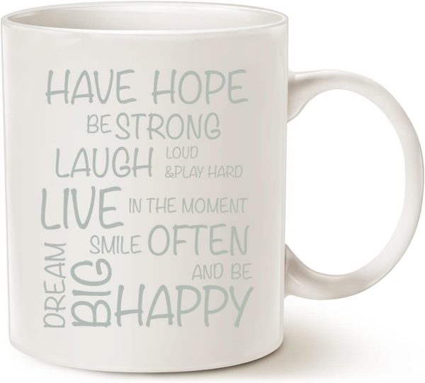 Funny Inspirational Coffee Mug Have Hope Be Strong Motivational Quote Ceramic Mug White, Encouraging Gift for Women Mom Friend, Birthday Christmas Gift Funny Inspirational Coffee Mug Have Hope Be Strong Motivational Quote Ceramic Mug White, Encouraging Gift for Women Mom Friend, Birthday Christmas Gift