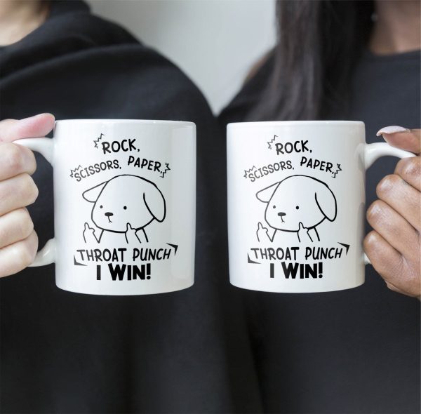 Funny Mug - Rock Paper Scissors Throat Punch I Win - Fun Gifts For Coworker, Friends, Boss - Personalized Mug Funny Mug - Rock Paper Scissors Throat Punch I Win - Fun Gifts For Coworker, Friends, Boss - Personalized Mug