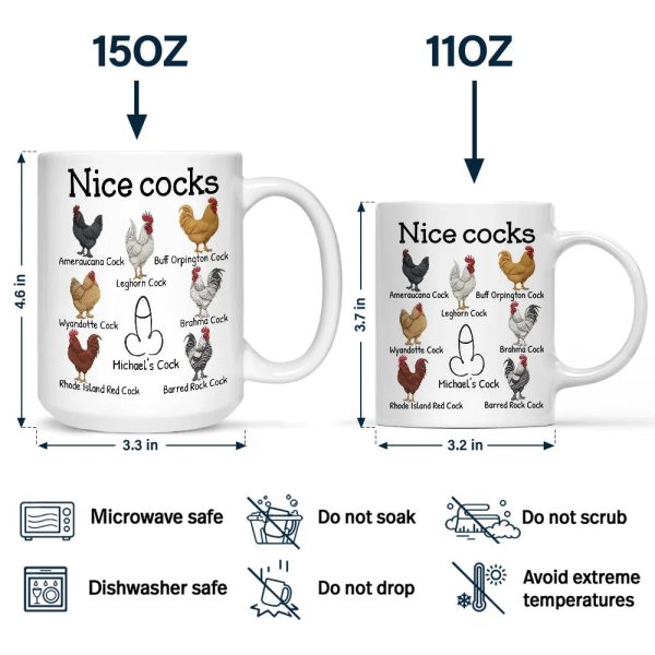 Funny Mug Nice Cocks - Personalized Mug