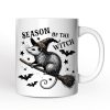 Funny Opossum Witch with Broom Personalized Mug, Vintage Halloween Gift with Custom Name Funny Opossum Witch with Broom Personalized Mug, Vintage Halloween Gift with Custom Name