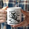 Funny Opossum Witch with Broom Personalized Mug, Vintage Halloween Gift with Custom Name Funny Opossum Witch with Broom Personalized Mug, Vintage Halloween Gift with Custom Name
