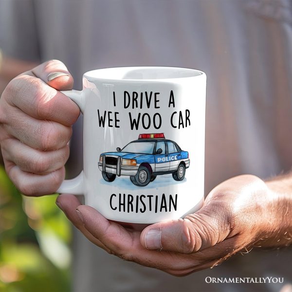 Funny Police Personalized Mug, I Drive a Wee Woo Car Gift With Custom Name Funny Police Personalized Mug, I Drive a Wee Woo Car Gift With Custom Name