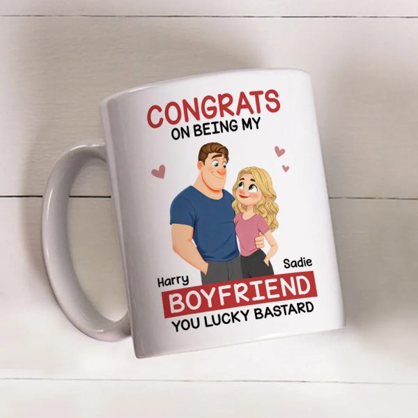 Funny Romantic Personalized Ceramic Mug Congrats On Being My Husband Cute Couple Coffee Gift for Him Funny Romantic Personalized Ceramic Mug Congrats On Being My Husband Cute Couple Coffee Gift for Him