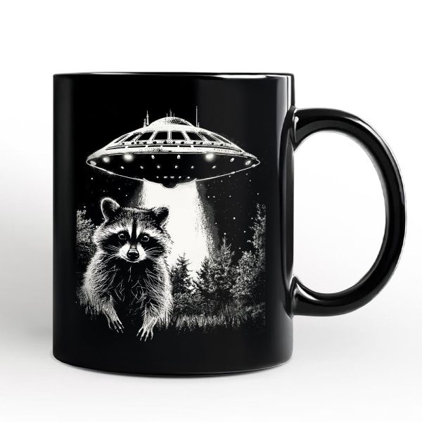 Funny UFO Raccoon Personalized Mug, Alien Gift with Custom Name Funny UFO Raccoon Personalized Mug, Alien Gift with Custom Name
