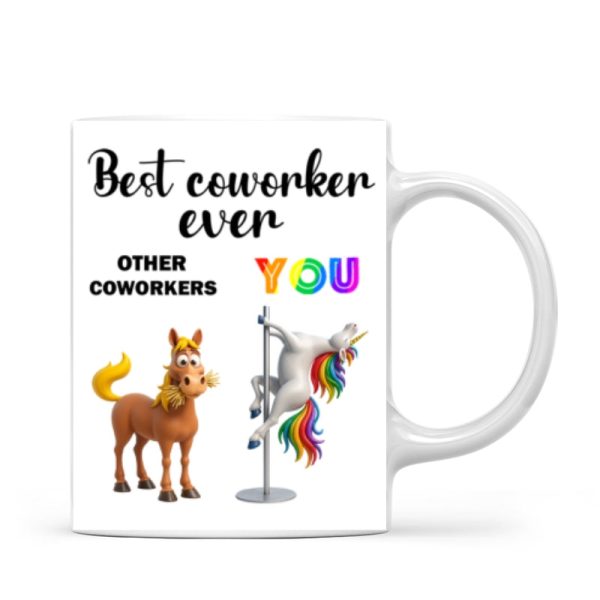 Funny Unicorn Coworker - Personalized Mug - Christmas Gift for Coworker, White Elephant