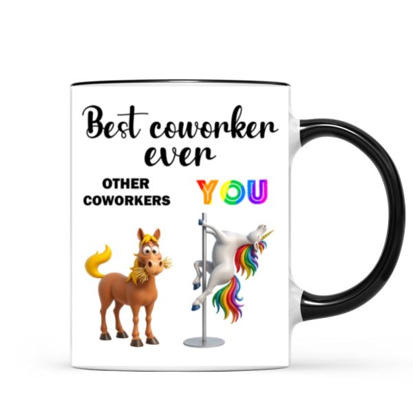 Funny Unicorn Coworker - Personalized Mug - Christmas Gift for Coworker, White Elephant