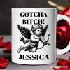 Funny Valentine's Day Cupid Personalized Mug, Vintage Sarcastic Gift With Custom Name Funny Valentine's Day Cupid Personalized Mug, Vintage Sarcastic Gift With Custom Name