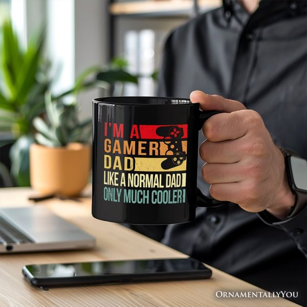 Gamer Dad Controller Personalized Mug, Black Funny Gift for Cool Fathers with Custom Name Gamer Dad Controller Personalized Mug, Black Funny Gift for Cool Fathers with Custom Name