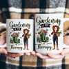 Gardening Is My Therapy Cartoon Version - Personalized Mug Gardening Is My Therapy Cartoon Version - Personalized Mug