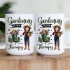 Gardening Is My Therapy Cartoon Version - Personalized Mug Gardening Is My Therapy Cartoon Version - Personalized Mug