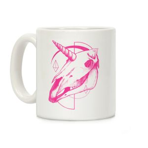 Geometric Occult Unicorn Skull Coffee Mug