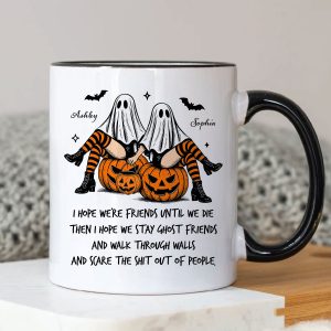 Ghost Girls We're Friends Until We Die Personalized Mug, Halloween Gift for Besties, Best Friends
