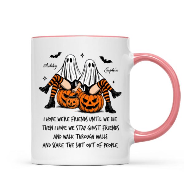 Ghost Girls We're Friends Until We Die Personalized Mug, Halloween Gift for Besties, Best Friends