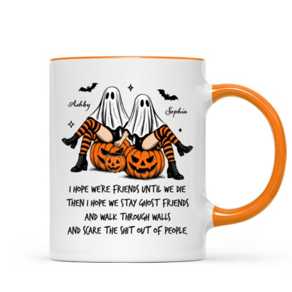 Ghost Girls We're Friends Until We Die Personalized Mug, Halloween Gift for Besties, Best Friends
