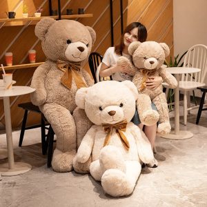 Giant American Bear Plush Toy Soft Stuffed Animal for Kids and Adults