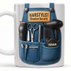 Gift A Unique Personalized Mug For Stylish Hairdressers, Hairstyling Tools And Barber's Apron - Personalized Custom Coffee Mug - FAM340_MG