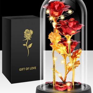 Glass Dome LED Rose – Romantic Gift for Women