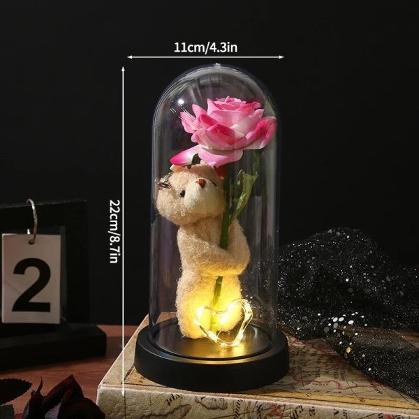 Glowing Galaxy Eternal Double Rose with LED Lights Romantic Gift for Valentine’s Day and Wedding