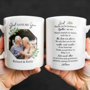 God Gave Me You, Binding Us Together As One, With Green Leaves - Personalized Custom Coffee Mug - HSB040_MG