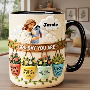God Say You Are Unique - Personalized Accent Mug - Gift For Christian HH01