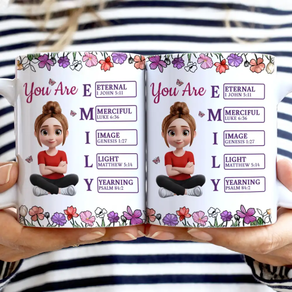 God Says You Are 3D Effect Woman - Personalized White Edge-to-Edge Mug God Says You Are 3D Effect Woman - Personalized White Edge-to-Edge Mug