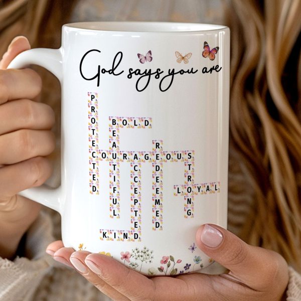 God Says You Are Scrabble Affirmation Words - Personalized Mug God Says You Are Scrabble Affirmation Words - Personalized Mug