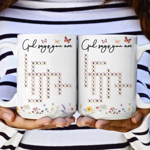 God Says You Are Scrabble Affirmation Words - Personalized Mug God Says You Are Scrabble Affirmation Words - Personalized Mug