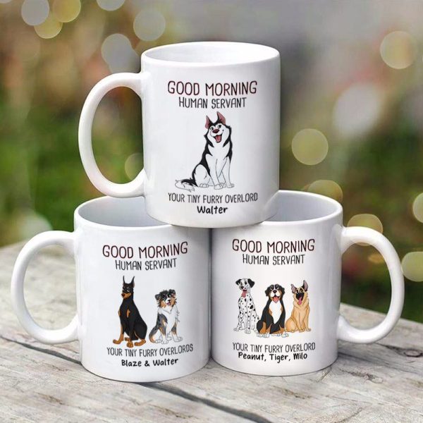 Good Morning Cute Sitting Dog Personalized Coffee Mug Good Morning Cute Sitting Dog Personalized Coffee Mug