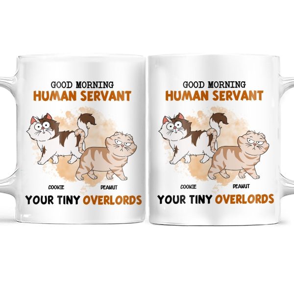 Good Morning Funny Cartoon Cats Walking - Gift For Cat Lovers - Personalized White Edge-to-Edge Mug Good Morning Funny Cartoon Cats Walking - Gift For Cat Lovers - Personalized White Edge-to-Edge Mug
